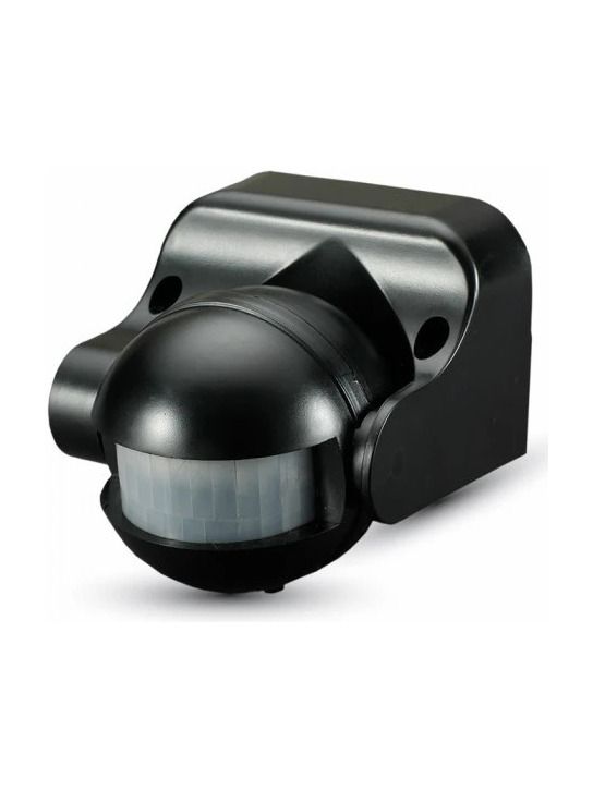 V-Tac Bewegungsmelder - schwarz, LED-kompatibel, Außen-PIR-Infrarot-Bewegungsmelder mit IP44, 230V-Eingang