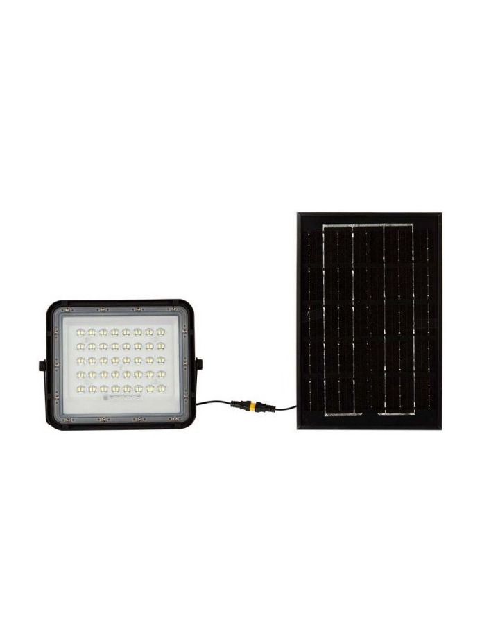 V-Tac Solar-Fluter LED 400lm - Schwarz, inkl. 6W-Solarpanel, Fernbedienung, integriertem Akku, IP65 - RA80