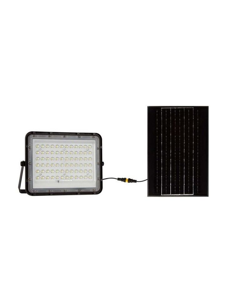 V-Tac Solar-Fluter LED 1200lm - Schwarz, inkl. 15W-Solarpanel, Fernbedienung, Akku, IP65