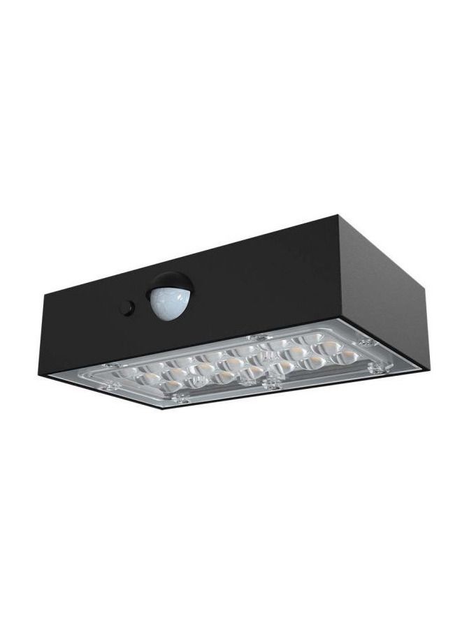 V-Tac 3W Solar-Wandleuchte LED - Schwarz, mit Sensor, wasserdicht IP65
