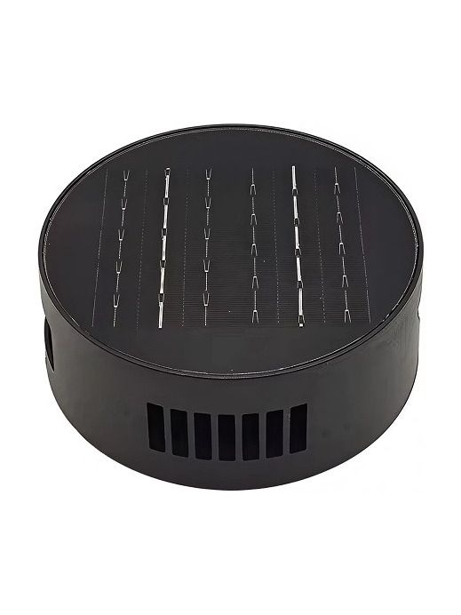 Schwarze runde Solar-Sensor-Wandleuchte mit Drehfunktion und Dämmerungssensor - Leistung 3W, IP54-zertifiziert