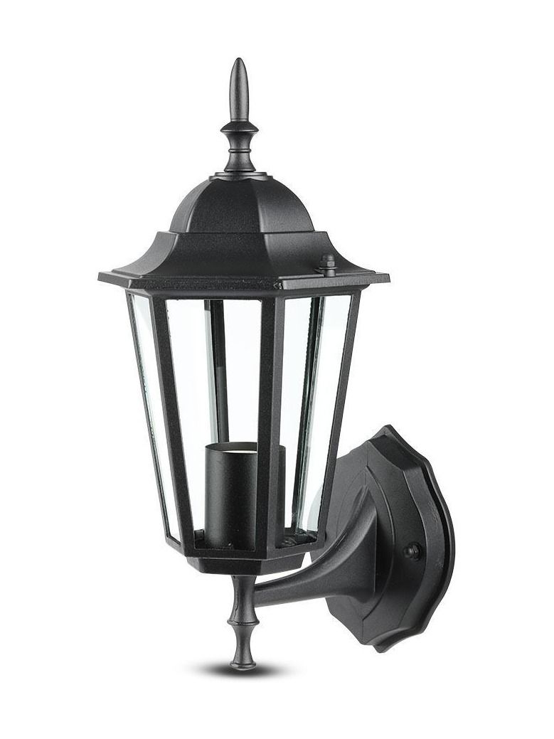V-Tac schwarze Wandleuchte - IP44 Außen, E27-Fassung, ohne Leuchtmittel (230V, 3 Jahre Herstellergarantie)
