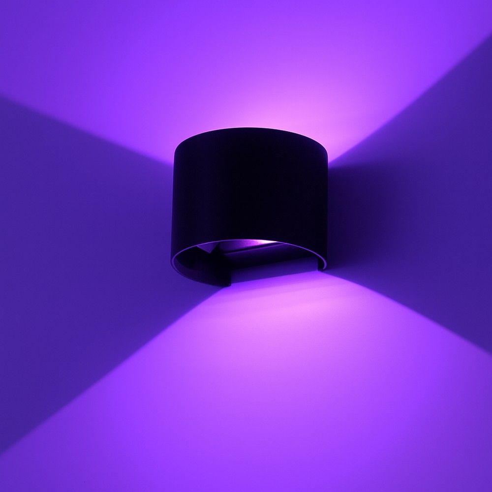 LEDlife RGB+CCT 6W Wandleuchte - Tuya, schwarz, rund, auf/ab, einstellbar, innen/außen, IP65, inkl. Leuchtmittel