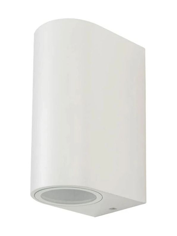 V-Tac Außen-Wandleuchte mit Licht auf/ab - IP44, GU10-Fassung, weißes Aluminium, ohne Leuchtmittel (230V)