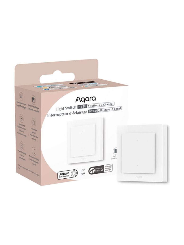 Aqara - Light Switch H2 - EU (2 Tasten, 1 Kanal) - Doppelter smarter Lichtschalter
