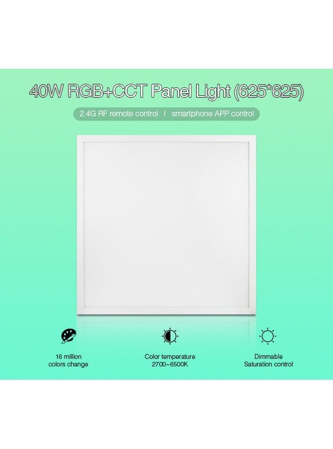 Miboxer - LED-Panel - Quadratisch - 620x620mm - 40W - RGB-CCT - 2,4GHz RF