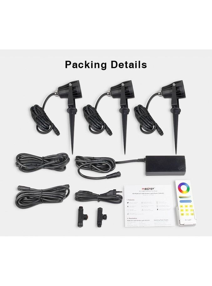 Miboxer - Gartenleuchte - 5,7W - RGB-CCT - Set 3 Stk - WiFi - 2.4GHz RF