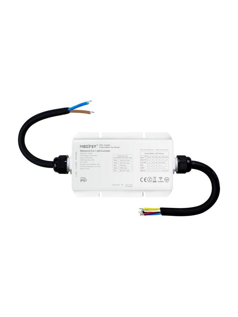 Miboxer - LED-Controller - 5-in-1 - DC12/48V - 2,4GHz RF - 20A (LS2-WP)