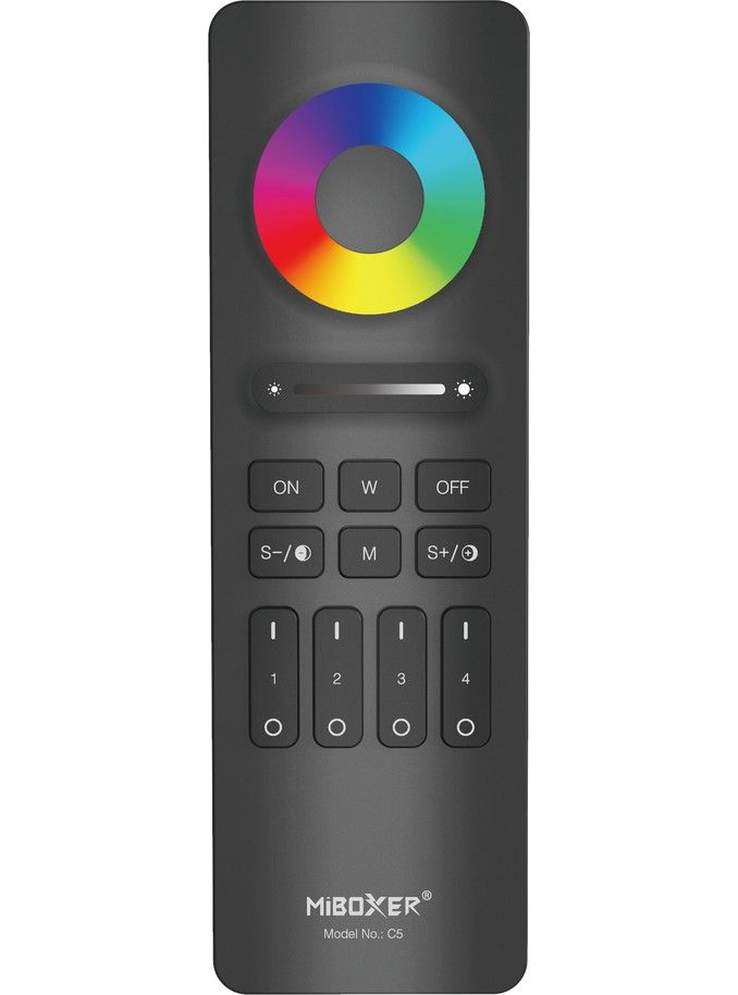 Miboxer - Fernbedienung - Schwarz - RGB-CCT - 4 Zonen - 2.4GHz RF