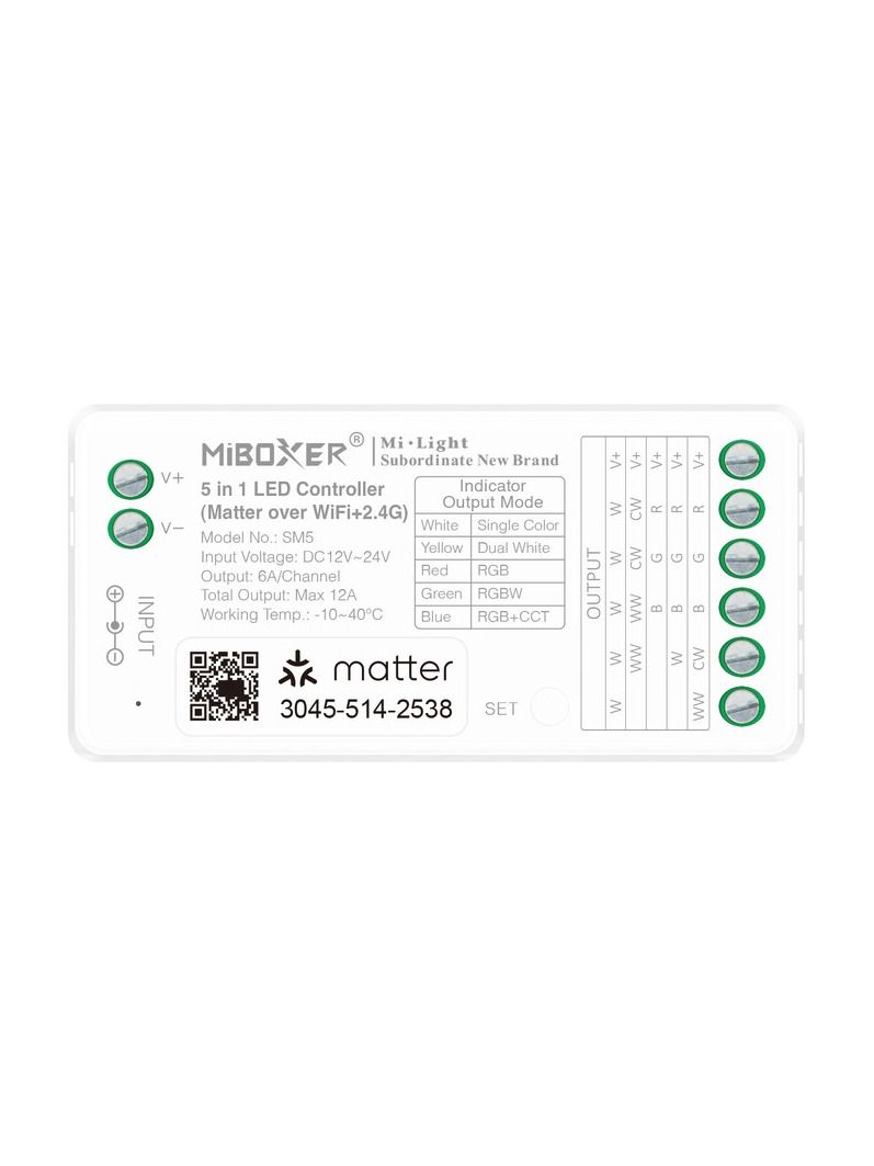 Miboxer - LED Controller - RGB-CCT - WiFi, 2.4GHz RF - 12V (SM5)