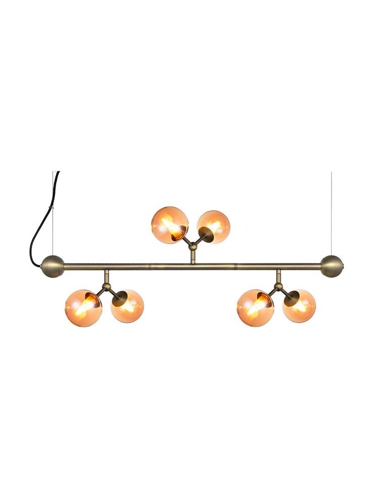 Halo Design - Atom Mini Horisontal Pendel - Antik Messing/Amber - L: 80 cm