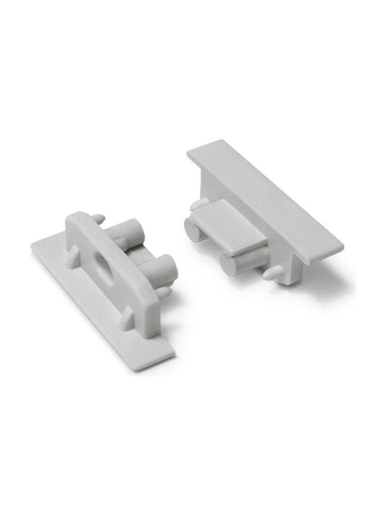 Endstücke für GROOVE10 Gen2 SQ - Grau m. Loch - 20 Stk.