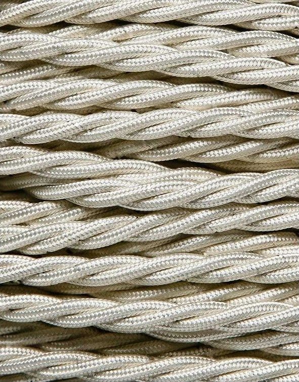 Elfenbeinfarbenes gedrehtes Textilkabel