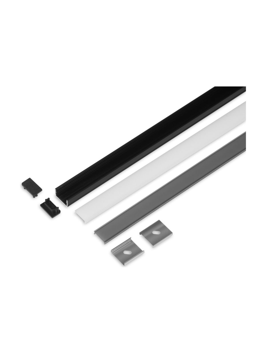 Aluminiumprofil - Model U - 14.6mm LED-Streifen - Schwarz