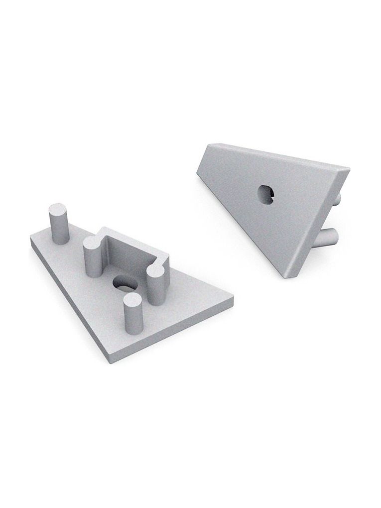 Endkappen für CORNER10 Gen2 - Silber m. Loch - 20 Stk.