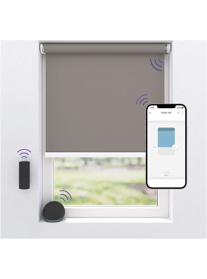MotionBlinds - Wireless Electric Sort-Out Rollerblind 80x190cm - Grau