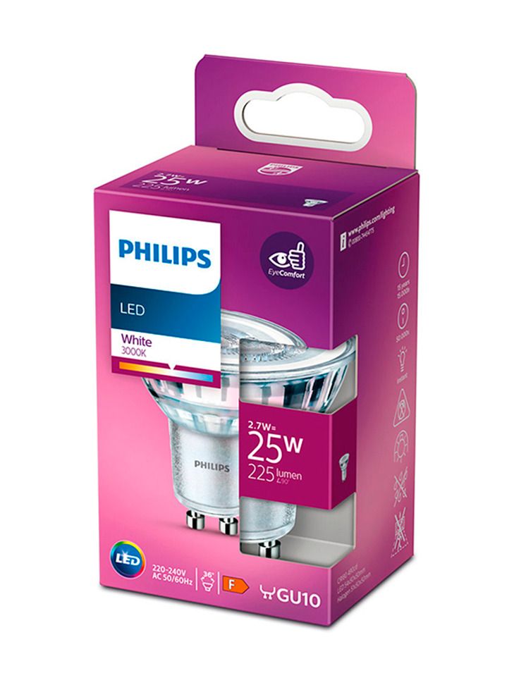 GU10 - Philips LED-Strahler 2,7 W - 225 lm - 3000 K