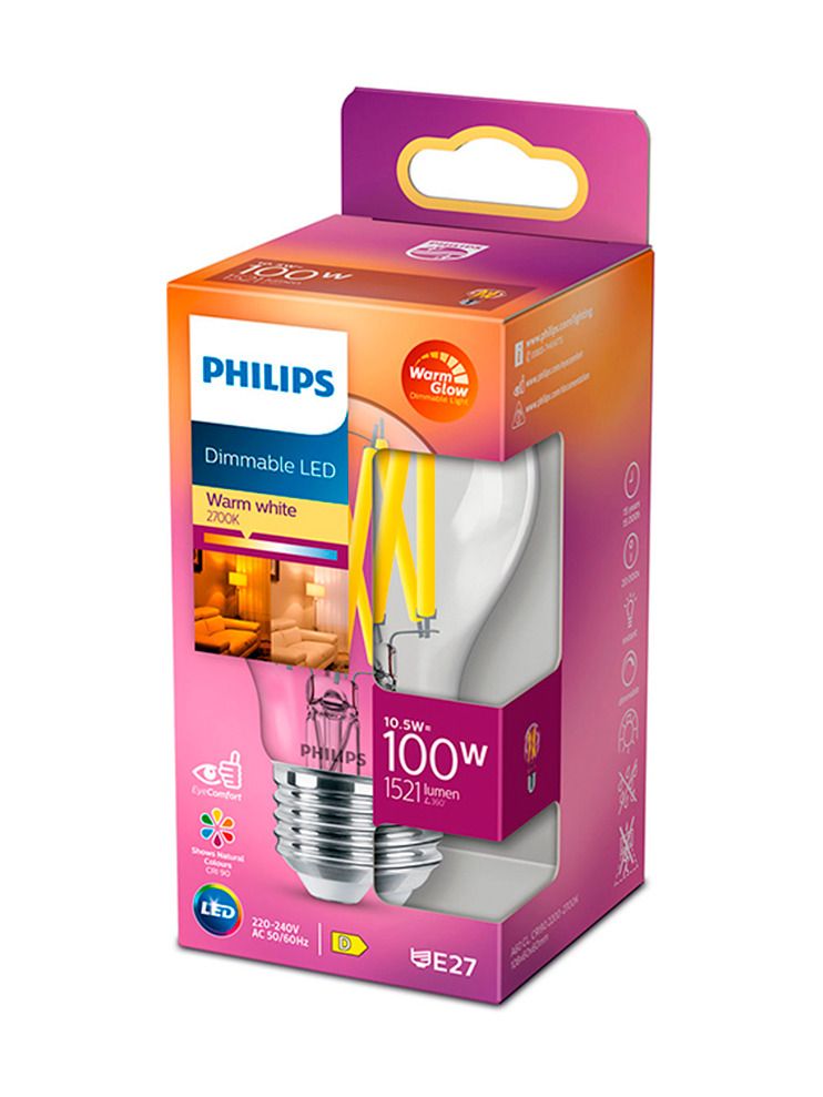 E27 - Philips LED-Leuchtmittel - Klar - 10,5W - 1521lm