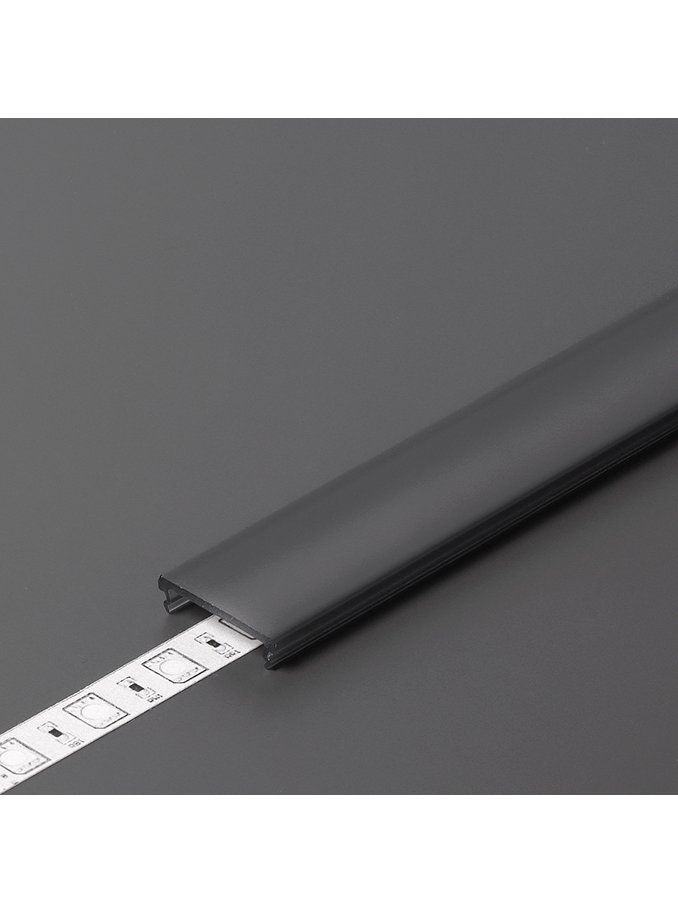 Abdeckung für LED-Profil - F - Click - 4,1m - Schwarz