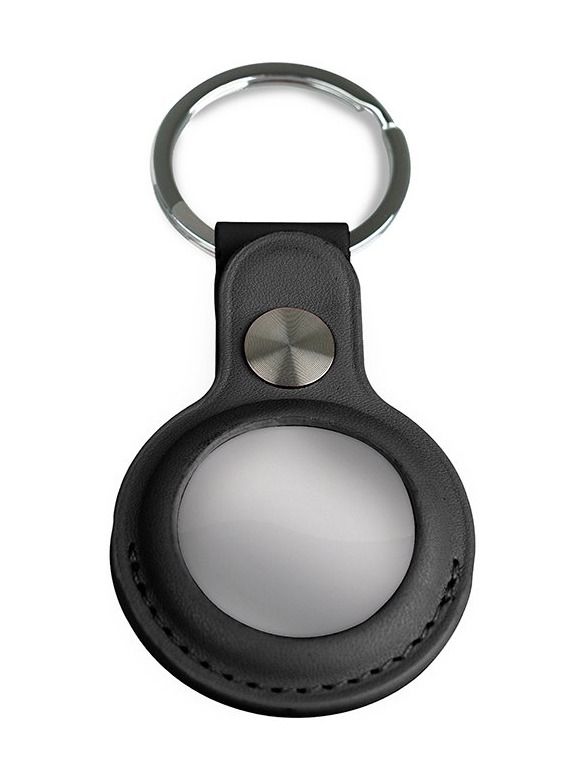 Airtag-Schlüsselanhänger - Leder - Schwarz