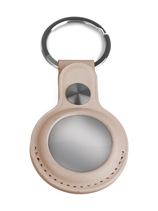 Airtag-Schlüsselanhänger - Leder - Grau