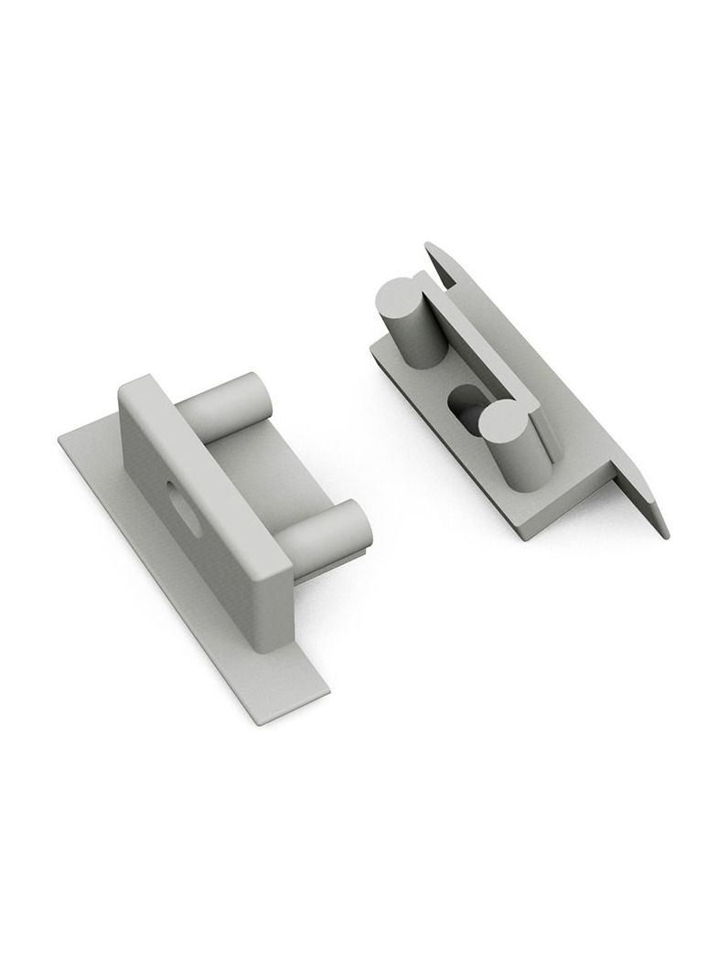 Endkappen für BEGTIN12 Gen2 SQ - Grau m. Loch - 20 Stk.