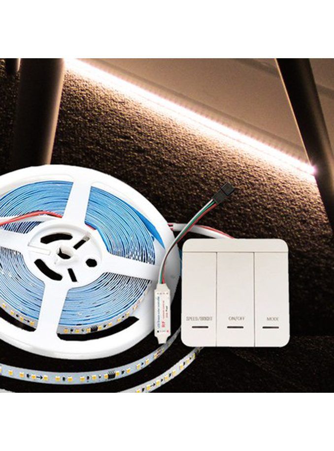 V-Tac 10W/m LED-Streifen IC Lauflicht - 10m - inkl. Controller - 24V - 3000K
