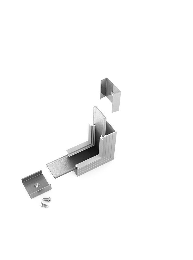 Winkel für LED-Profil LINEA-IN20 - 90° - eloxiert - stehend