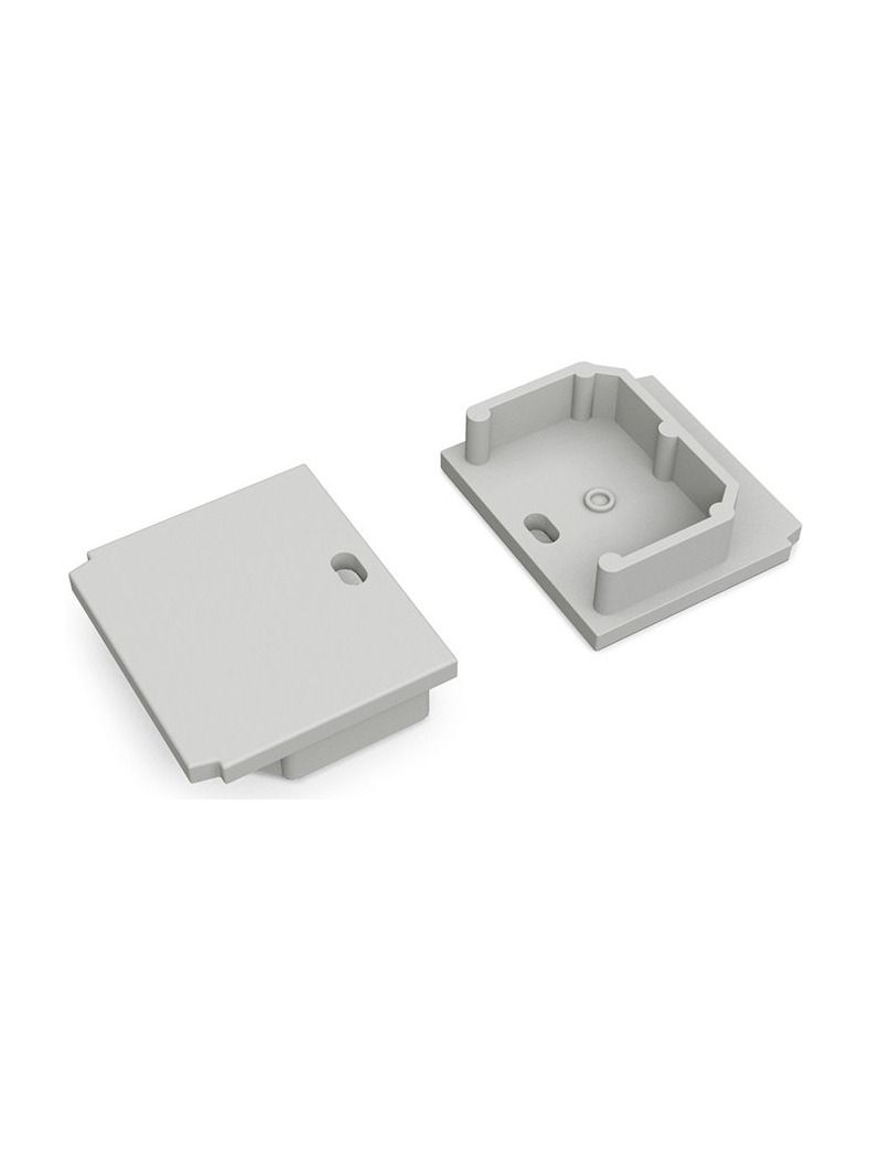 Endkappen für LINEA-IN20 TRIMLESS - Grau mit Loch - 20 Stk.