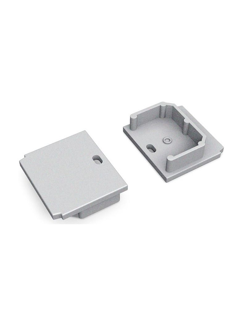Endkappen für LINEA-IN20 TRIMLESS - Silber mit Loch - 20 Stk.