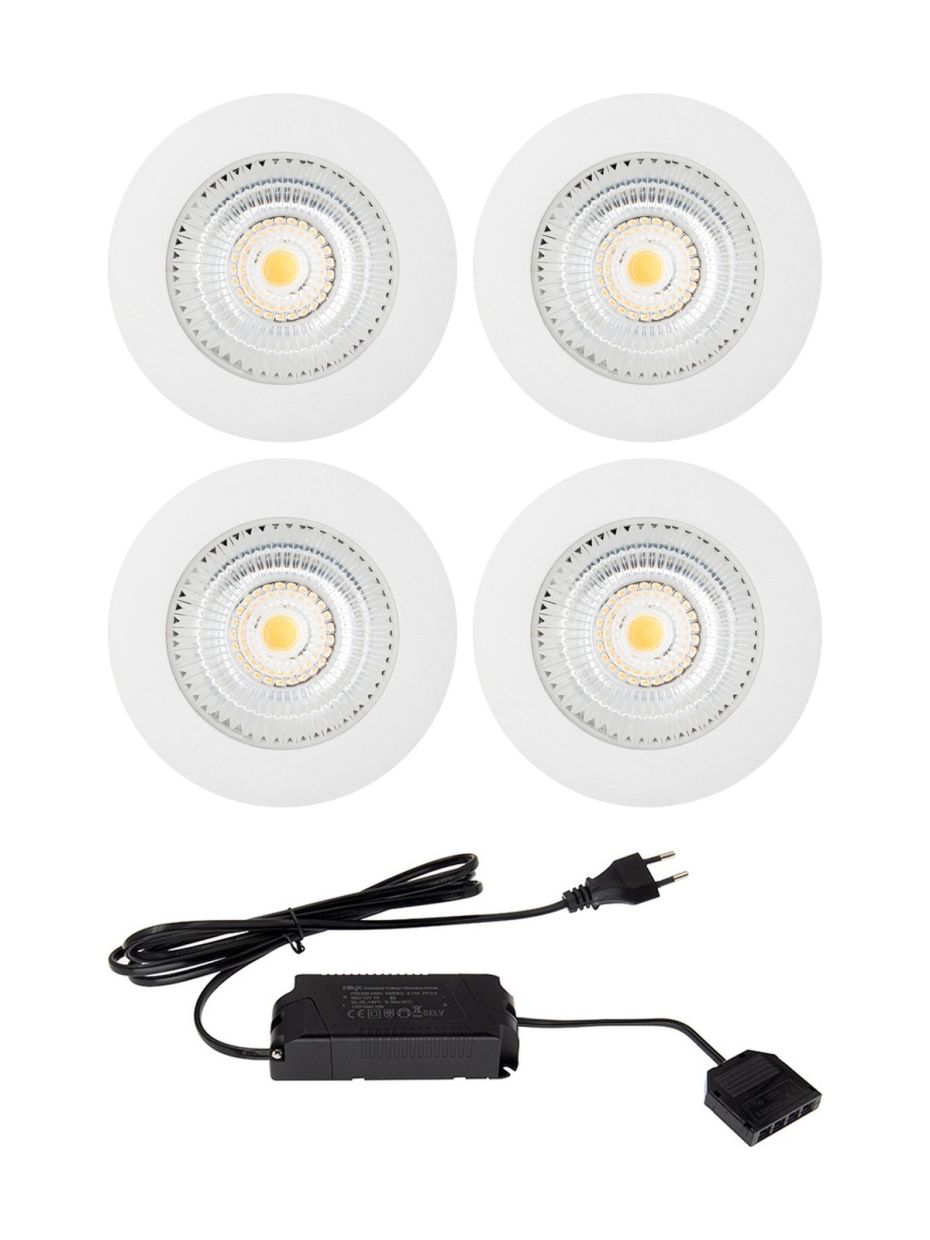 HiluX D1 Gen3 4er-Pack inkl. Treiber - Full Spectrum LED-Einbaustrahler - Ra97 - 2700K - Weiß
