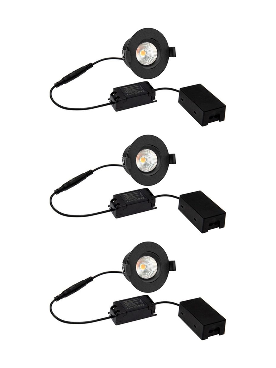 HiluX D3 Tilt360 3er-Pack - Full Spectrum LED-Einbaustrahler - Ra97 - 3000K - Schwarz