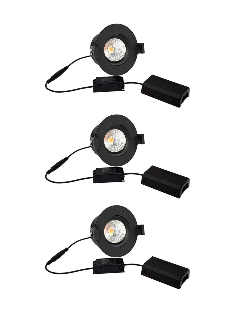 HiluX D8 Tilt360 3er-Pack - Full Spectrum LED-Einbaustrahler - Ra97 - 3000K - Schwarz
