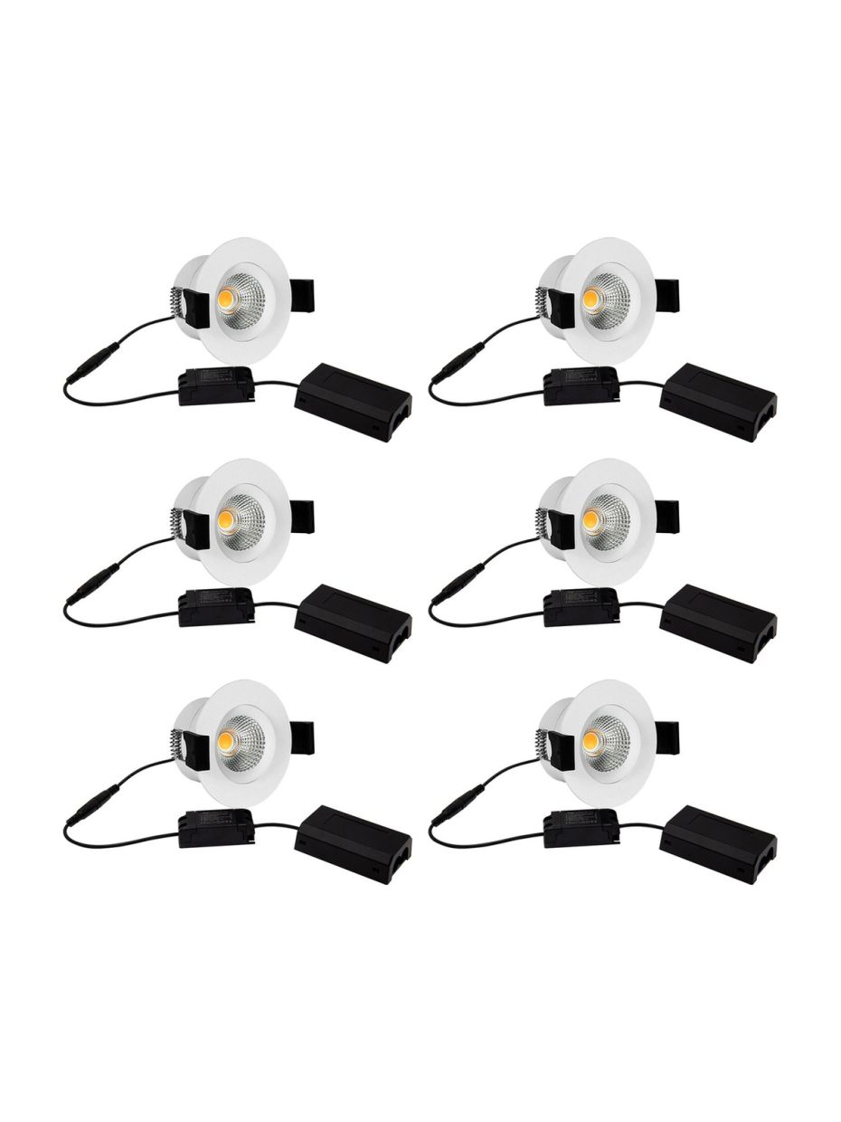HiluX D8 Tilt360 6er-Pack - Full Spectrum LED-Einbaustrahler - Ra97 - 3000 K - Weiß