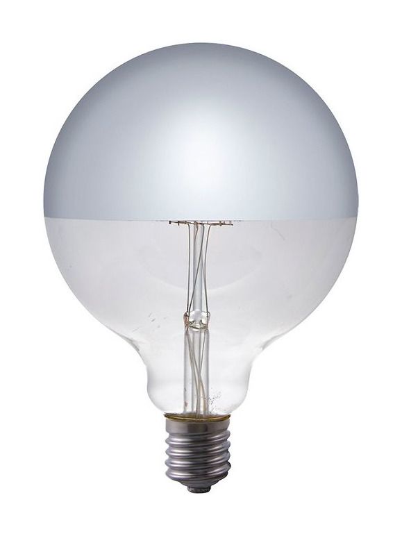 E27 - SPL Premium Globe mit Spiegelkappe - Silber - Ø:125mm - 2500K - CRI 93 - Dimmbar