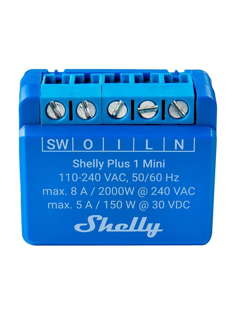 Shelly - Plus 1 Mini (Gen3) - Wi-Fi-Relais mit potentialfreiem Kontaktsatz (230VAC)