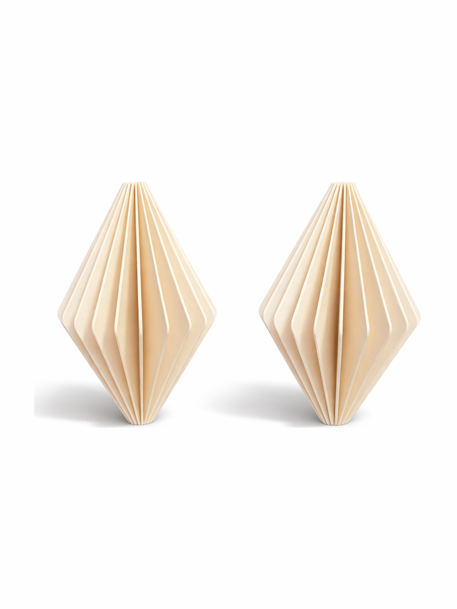 Simiu - Weihnachtsanhänger - 9 cm - Diamant - Beige - 2er-Pack