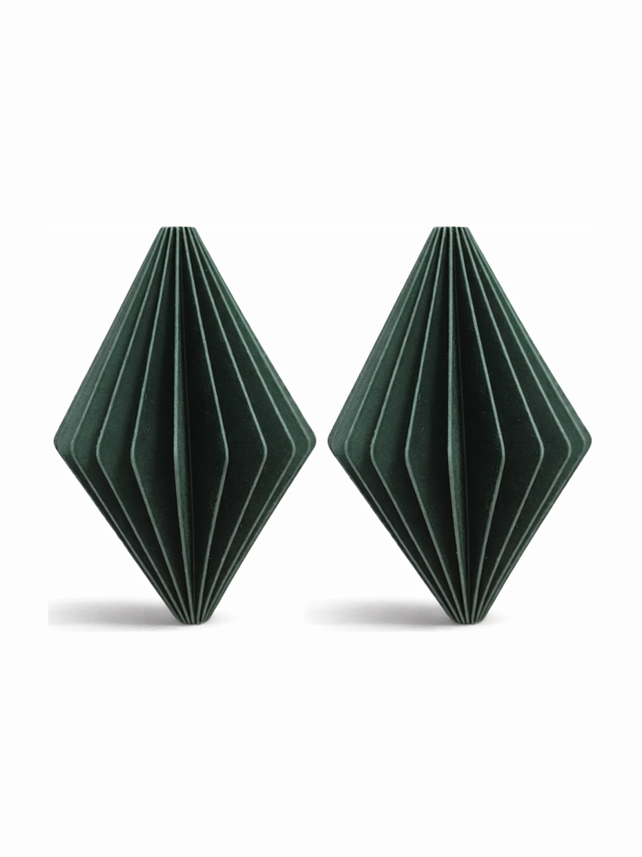 Simiu - Weihnachtsanhänger - 9 cm - Diamant - Grün - 2er-Pack