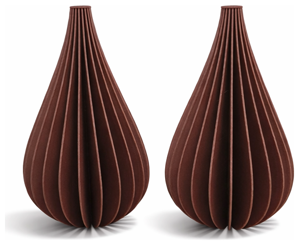 Simiu - Weihnachtsanhänger - 9 cm - Tropfen - Bordeaux Rot - 2er-Pack