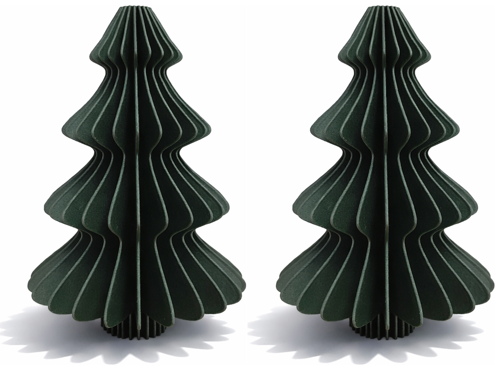Simiu - Weihnachtsanhänger - 9 cm - Tannenbaum - Grün - 2er-Pack