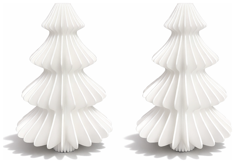 Simiu - Weihnachtsanhänger - 9 cm - Tannenbaum - Seidenweiß - 2er-Pack