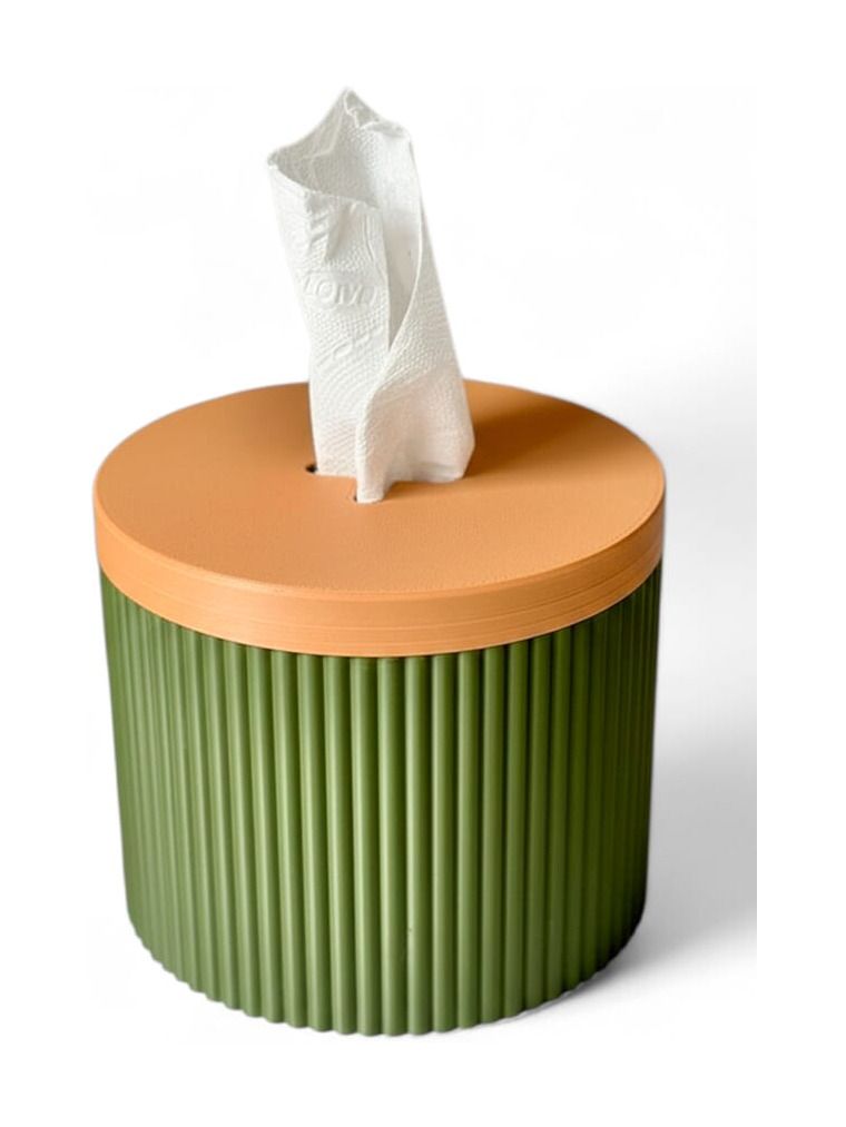 Simiu - Papierspender - Rund - Oliv Grün/Beige - 13,5cm