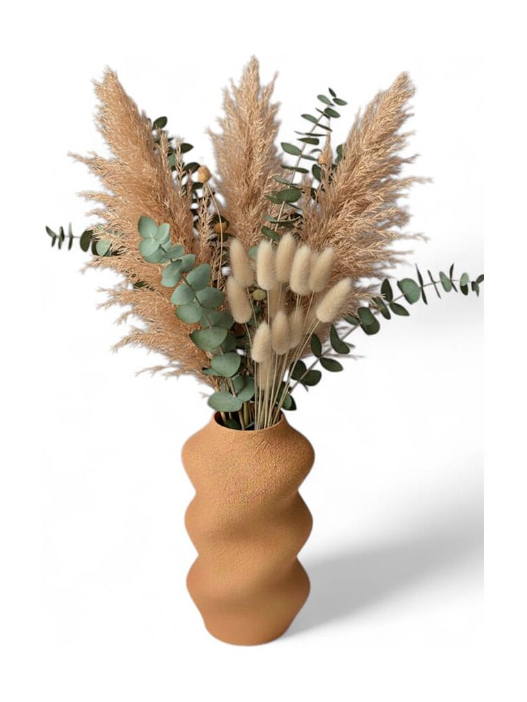 Simiu - SCRUNCHED - Vase - 21 cm - Karamell