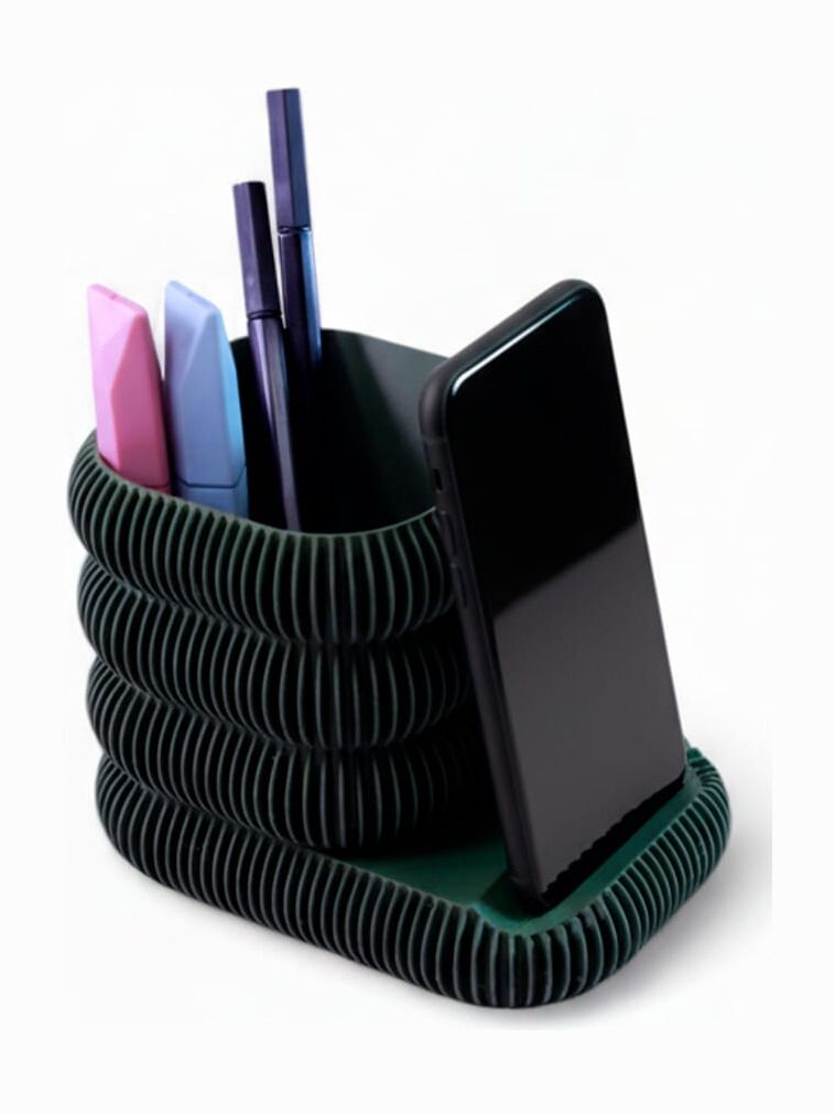 Simiu - LAMEL - Handy- und Stifthalter - Oliv - 10 cm hoch