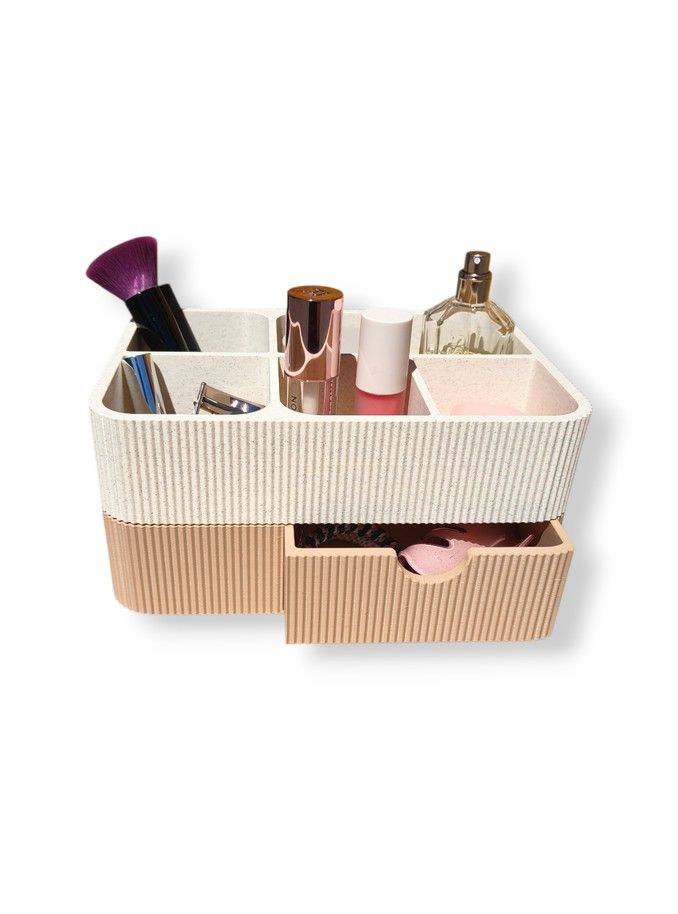 Simiu - Drawia - Make-up-Aufbewahrung - Beiger Marmor/Beige
