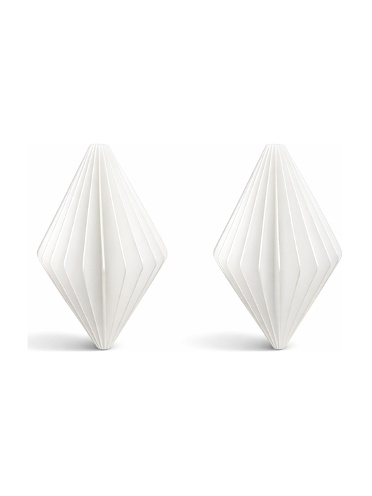 Simiu - Weihnachtsanhänger - 6 cm - Diamant - Seidenweiß - 2er-Pack