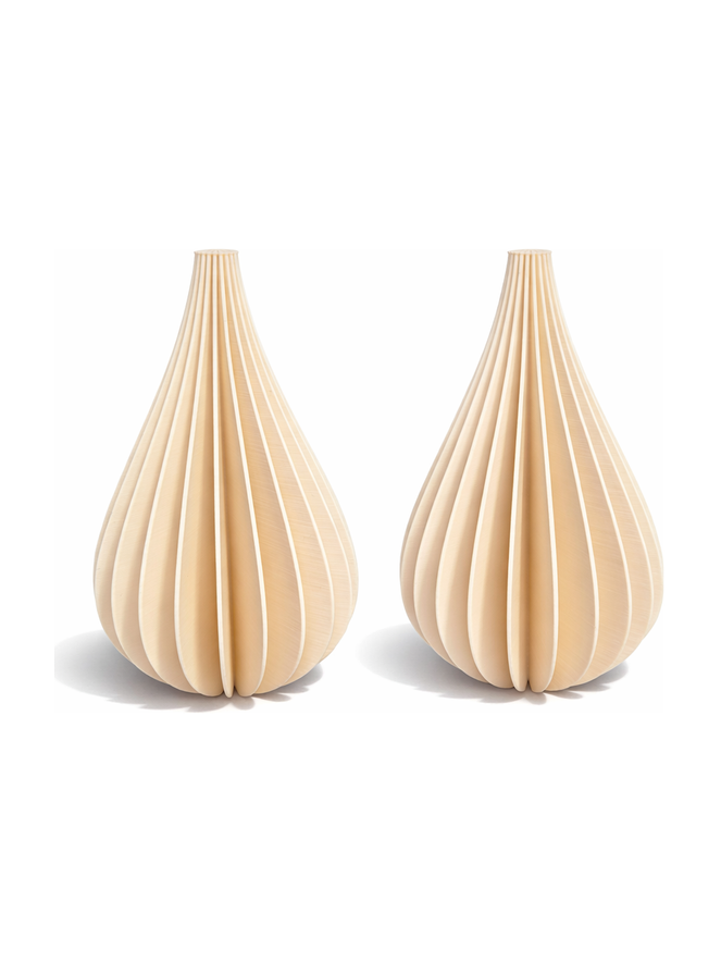Simiu - Weihnachtsanhänger - 6 cm - Tropfen - Beige - 2er-Pack