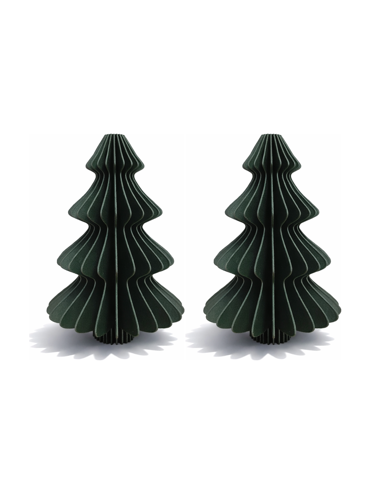 Simiu - Weihnachtsanhänger - 6 cm - Tannenbaum - Grün - 2er-Pack