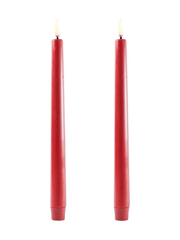 Uyuni - LED-Kegellicht - Karminrot - 2er-Pack - 2,3x25 cm
