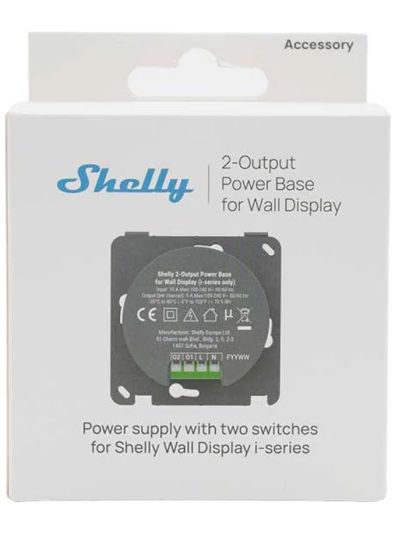 Shelly - 2-Output PowerBase f Wall Display